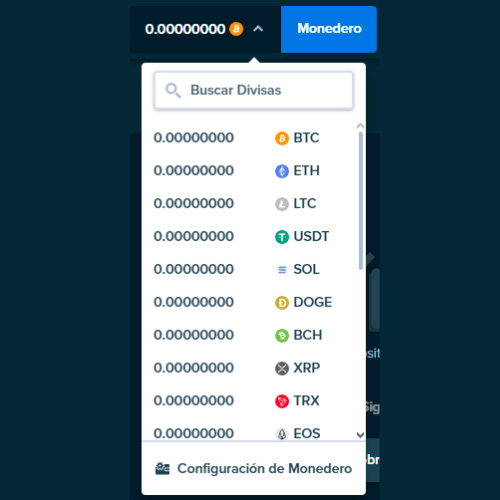 Elija una criptomoneda en el sitio web de Stake